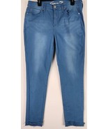 Seven7 Jeans Womens 12 Blue Mid Rise Distressed Cuffed Ankle Skinny Pants - £23.79 GBP