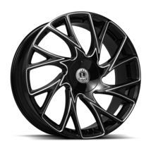 22X9 Luxxx Alloys LUX32 5X114.3/127 +33 73.1 Gloss Black Milled - Wheel - £269.46 GBP
