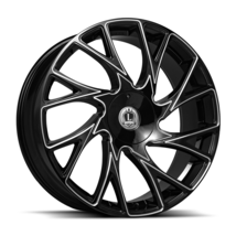 22X9 Luxxx Alloys LUX32 5X114.3/127 +33 73.1 Gloss Black Milled - Wheel - £271.48 GBP