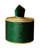 Dark Green Wired Velvet Ribbon For Gift Wrapping, Chrisrtmas Tree (2-1/2... - £12.53 GBP