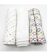 Aden + and Anais Baby Blanket Swaddle Muslin Orla Kiely Leaf Set Of 3 - £35.20 GBP