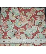 GREEN &amp; MAISE FLOWERS on RUST Quilt Fabric 45&quot; wide x 2+ yards - $10.96 CAD