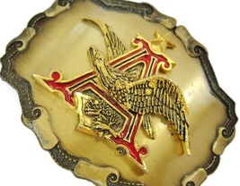 1977 Vintage Anheuser Busch Beer Eagle Belt Buckle USA Rain-Tree 2 1/2 x 3 3/4 - £54.11 GBP