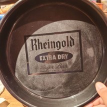 Rheingold Extra Dry Lager Beer Black Plastic Serving Tray 13&quot; Bar  Vintage  - $14.65