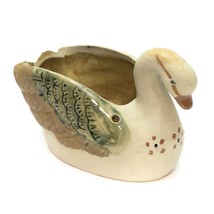 Handmade Pottery Swan Planter Ceiling Hanging Table Top Bisque &amp; Glaze Vintage - £17.66 GBP