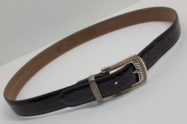 Talbots Ladies Brown Leather Belt w Decorative Buckle made in Italy M 23147 6015 - £19.02 GBP