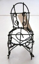 Haiti Miniature Chair Wrought Iron Look Wire Doll House Decor Furniture - £12.85 GBP