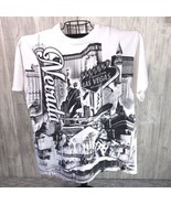 Vintage 2000s Las Vegas Print All Over Megaprint T-Shirt Fits Large - £11.75 GBP