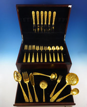 Repousse by Kirk Sterling Silver Flatware Set For 6 Service 32 pcs Verme... - $2,223.05