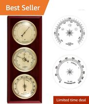 Elegant Cherry Finish Traditional Weather Station with Barometer &amp; Hygro... - $103.90