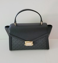 Michael Kors Whitney Medium Flap Top Handle Satchel Crossbody Handbag Black - $116.41