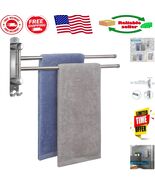 Stylish Wall Mounted Stainless Steel Towel Rack with 2 Swivel Arms - Spa... - €14,63 EUR