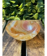 Red Carnelian Banded Crystal Decorative Bowl, Gemstone Altar Offering Bowl - $1,099.37 MXN