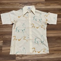 Vintage Shantung by Van Heusen Shirt Men’s Size L Made in Taiwan ROC Horse Derby - £21.27 GBP