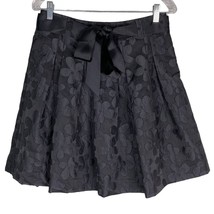 Gracia Skirt Black Large Circle Floral Ribbon Belt L New  - $35.00