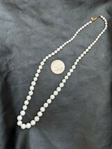 Vintage Miriam Haskell White Glass Bead Necklace Slide Clasp Knotted 28 ... - $98.79