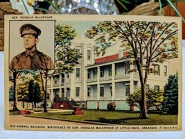 Little Rock Ar Gen Mac Arthur Birthplace Old Arsenal Vintage Postcard 1942 Wwii - £2.71 GBP