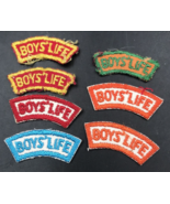 Lot of 7 Boy Scouts BSA Boys&#39; Life Curved Segment Tab Patch 1.75&quot; x 0.50&quot; - £24.13 GBP