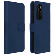 Flip wallet case, magnetic cover with stand for Huawei P40 – Blue - $13.46