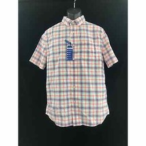 Men&#39;s plaid short sleeve casual dress shirt intercostal Southern Tide M New - $40.49
