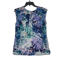 Talbots Sleeveless Blouse Top Size 6 Colorful Floral Pattern Polyester Womens  - £15.58 GBP