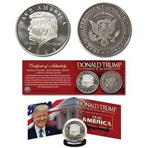 DONALD TRUMP Save America &#39;24 Nickel Silver 1 OZ 39mm Coin Panoramic Display COA - £11.07 GBP