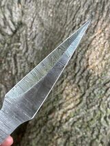FULL TANG CUSTOM DAMASCUS STEEL HUNTING DAGGER DOUBLE-EDGED THROWING BOO... - $23.72