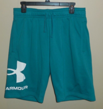 Under Armour Rival Fic Big Logo Mens 2XL XXL Fleece Cargo Sweat Shorts Green New - £31.24 GBP