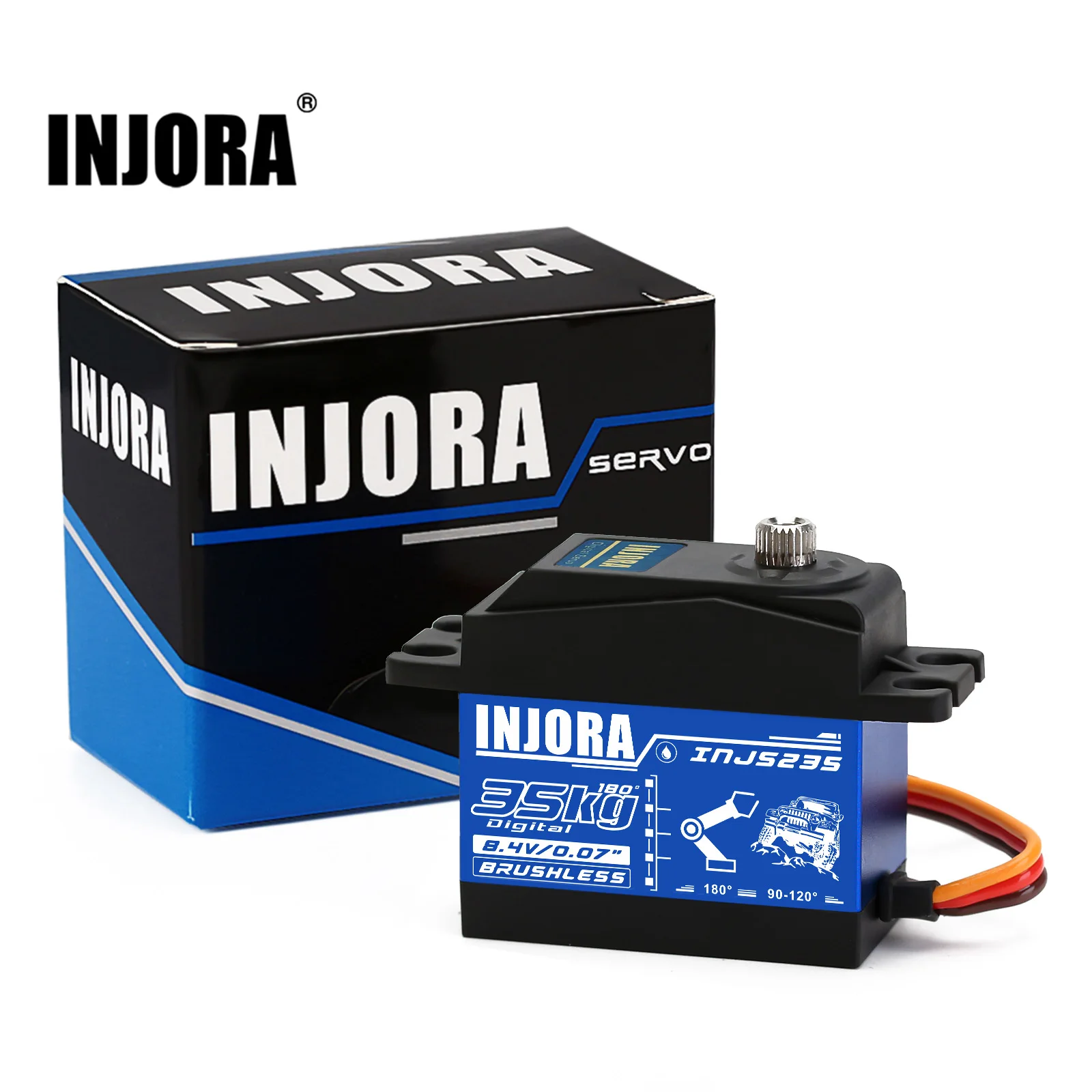 INJORA INJS235-with-Arm 35KG Waterproof Brushless Servo High Voltage Metal Gear  - £32.69 GBP