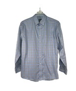 Jos A Bank Travelers Collection Shirt Button Up Men&#39;s Large Blue Gray Plaid - £14.67 GBP