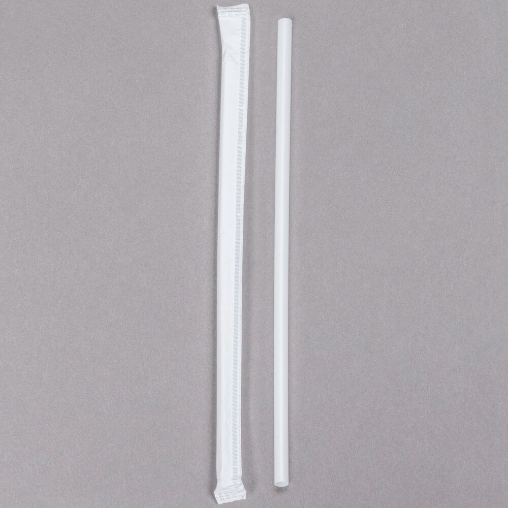 Primary image for 500 5 3/4'' Slim White Wrapped School Milk/Juice Straws