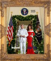 Donald Trump and Melania Trump   2025 White House Christmas Art Print. - $3,465.00