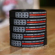 Worn Distressed USA Flag Thin RED Line Wristband Lot- Fire Services Bracelet - £4.74 GBP+