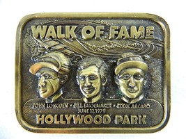  Vintage 1979 Jockeys Hollywood Park Walk of Fame Brass Belt Buckle  - £42.78 GBP