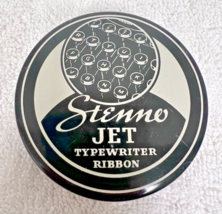 Vintage Stenno Portland Ore Typewriter Ribbon Tin Container Black White ... - $24.26