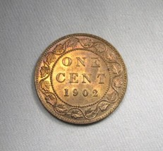 1902 Canada Large Cent VCH UNC Red &amp; Brown Coin AM665 - £65.24 GBP