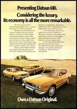 1973 Datsun 610 2 Door Hardtop Sedan and Wagon Vintage Print Ad 70s Wall... - $10.97