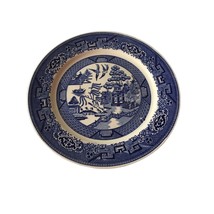 Homer Laughlin Blue Willow USA Flow Blue Dinner Plate Vintage Oriental C58N8 - £8.58 GBP
