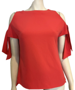 Ted Baker Red Cold Shoulder Short Sleeve Lined Top Size XS - $26.05 CAD