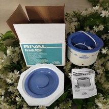 Rival 3150 1 Qt Crock Pot Crock-Ette Slow Cooker Crockery Blue Vintage D... - $35.33