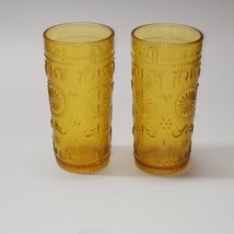 Vintage Brockway Glass American Concord Amber Flat Tumblers - 8 Ounce Se... - £18.17 GBP