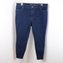 Old Navy Women&#39;s 20 Short High-Rise Super Skinny Dark Wash Denim Blue Jeans - £11.79 GBP