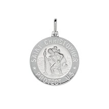 925 Sterling Silver Saint Christopher Medal Pendant Charm Italy - £41.11 GBP+
