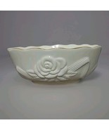 VTG Lenox Rose Blossom 5 1/2&quot; Wide Ribbon Bowl w 24K Gold Rim Handcrafte... - $249.85 MXN