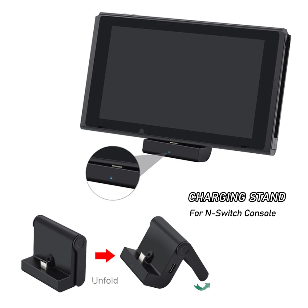 Foldable Host Charging Stand For NS Joy-con Switch/Oled/Lite Console With Type-C - £15.79 GBP