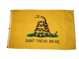 AES 3x5 Embroidered Gadsden Yellow Snake Tea Party 100% Cotton Flag 3&#39;x5&#39; - £53.97 GBP