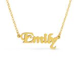 14k Solid Gold Custom Name Necklace  Personalized Womens Nameplate Jew... - $395.99
