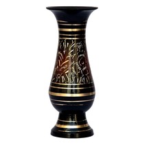 Vase 15cm Metal Flower Vase Black Finish Brass Vase Home Decor Office Decor Vase - $63.56