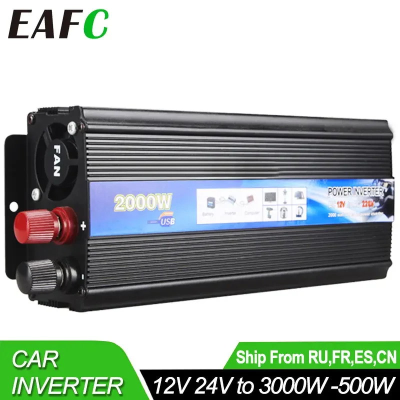 Car Inverter 12V/24V 220V Power 500W/1000W/2000W/3000W Auto Inversor Inverter - £33.48 GBP+