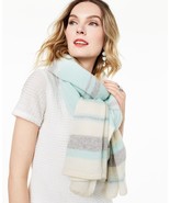 NEW CHARTERS CLUB GREEN STRIPES  LARGE 100% CASHMERE  WRAP SCARF $199 - £87.16 GBP